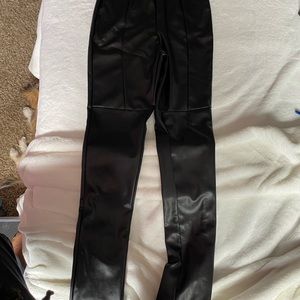 leather paneled pants
